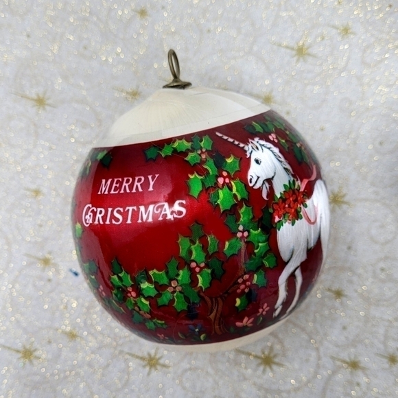 🎈4items/$25 vintage Unicorn silk thread christmas holiday ornament - Picture 2 of 6